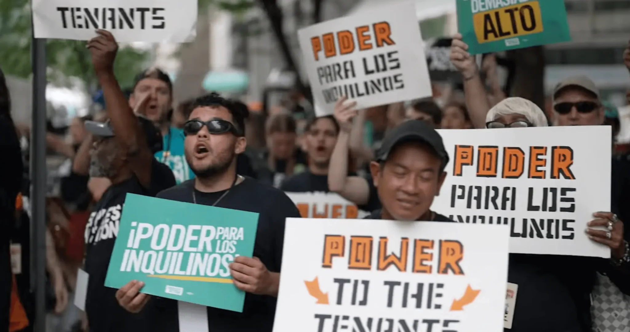 Photo of activists marching
